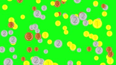 Yeşil arka plan madalyalar. Döngü 4k.