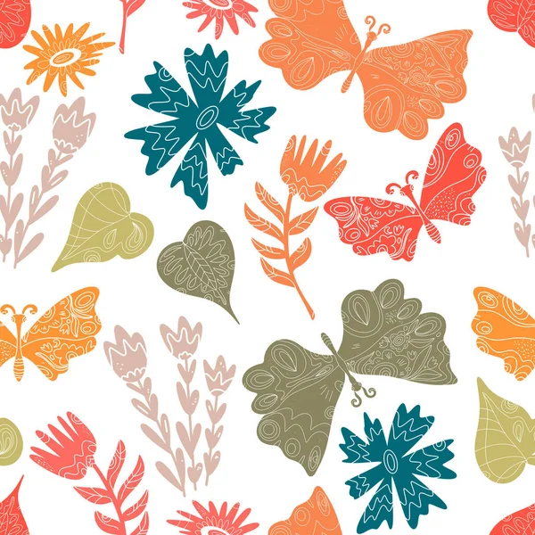 Dokulu hayvanlar ve bitkilerle kusursuz desen. Bahar süsü, Paskalya ruhu, bahar ve tatiller. Country tarzı, halk sanatı