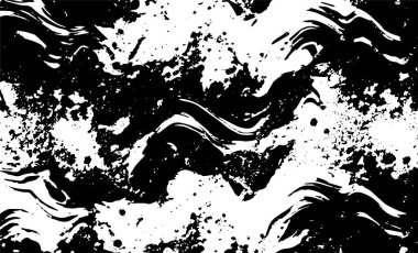 Grunge iç içe geçmiş doku, iplikler, çizgiler, tel, damarlar, monokrom. Grunge eski detaylı siyah beyaz doku. Vektör arkaplan