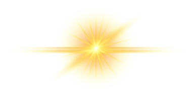 Şeffaf bir arkaplanda parlak altın ve turuncu renkli parlak bir ışık. PNG elementi. İşaret fişeği.