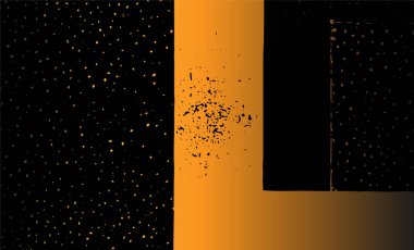 Grunge detaylı iç içe geçmiş doku, iplikler, çizgiler, kablolar, damarlar. Huysuz, eski, detaylı doku. Vektör arkaplanı. Altın ve siyah