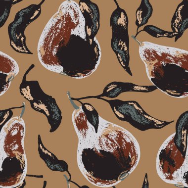 Şekillendirilmiş armutlar ve akan yapraklardan oluşan kusursuz bir desen. Sanatsal doku ve kalın şekiller onu tekstil, ambalaj, mutfak dekorasyonu ve mevsimsel tasarım projeleri için harika kılıyor..