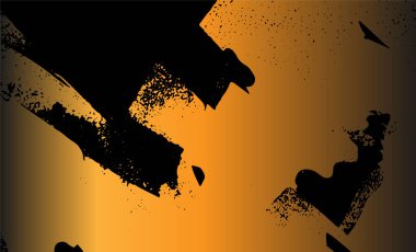 Grunge detaylı iç içe geçmiş doku, iplikler, çizgiler, kablolar, damarlar. Huysuz, eski, detaylı doku. Vektör arkaplanı. Altın ve siyah