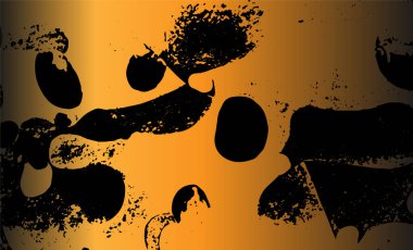 Grunge detaylı iç içe geçmiş doku, iplikler, çizgiler, kablolar, damarlar. Huysuz, eski, detaylı doku. Vektör arkaplanı. Altın ve siyah