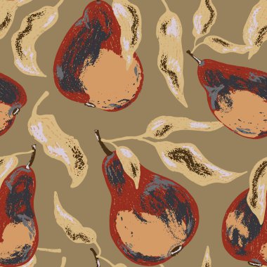Şekillendirilmiş armutlar ve akan yapraklardan oluşan kusursuz bir desen. Sanatsal doku ve kalın şekiller onu tekstil, ambalaj, mutfak dekorasyonu ve mevsimsel tasarım projeleri için harika kılıyor..