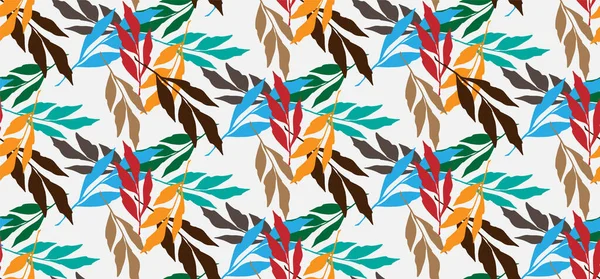 Yaprakları pürüzsüz tekrarlayan desenli dallar. Ağaç taç, tropikal egzotik orman. Botanik arkaplan, kumaş, baskı kağıdı, duvar kağıdı