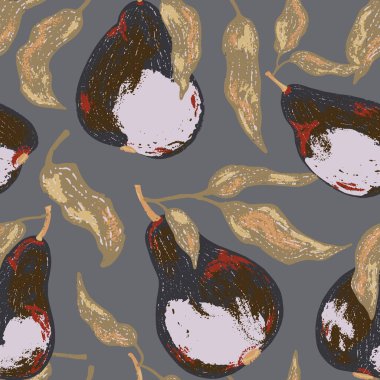Şekillendirilmiş armutlar ve akan yapraklardan oluşan kusursuz bir desen. Sanatsal doku ve kalın şekiller onu tekstil, ambalaj, mutfak dekorasyonu ve mevsimsel tasarım projeleri için harika kılıyor..