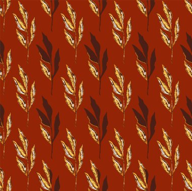 Yaprakları pürüzsüz tekrarlayan desenli dallar. Ağaç taç, tropikal egzotik orman. Botanik arkaplan, kumaş, baskı kağıdı, duvar kağıdı