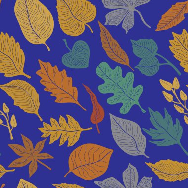 Sonbahar yaprakları pürüzsüz. Duvar kağıdı, kumaş baskı, ambalaj ve kağıt. Doğal bitki motifleri