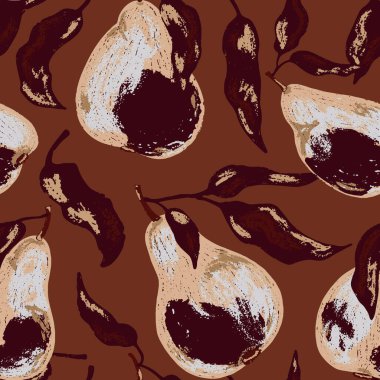 Şekillendirilmiş armutlar ve akan yapraklardan oluşan kusursuz bir desen. Sanatsal doku ve kalın şekiller onu tekstil, ambalaj, mutfak dekorasyonu ve mevsimsel tasarım projeleri için harika kılıyor..