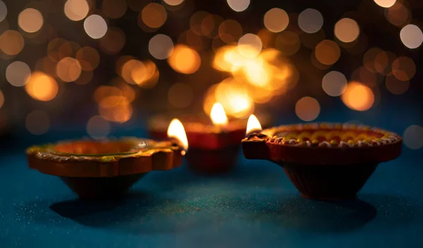 Hermosa Iluminación Diwali Fondo Enfoque Selectivo —  Fotos de Stock