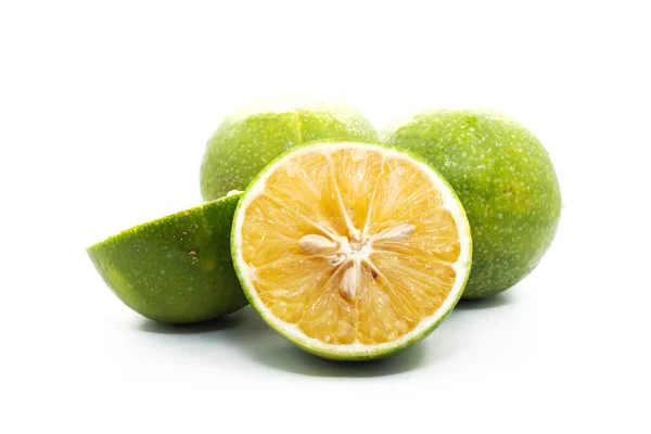 Färsk Frukt Mausambi Söt Lime Isolerad Vit Bakgrund — Stockfoto