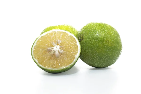 Färsk Frukt Mausambi Söt Lime Isolerad Vit Bakgrund — Stockfoto