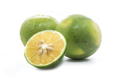 Fresh fruit Mausambi (sweet lime) isolated on white backgrounds clipart