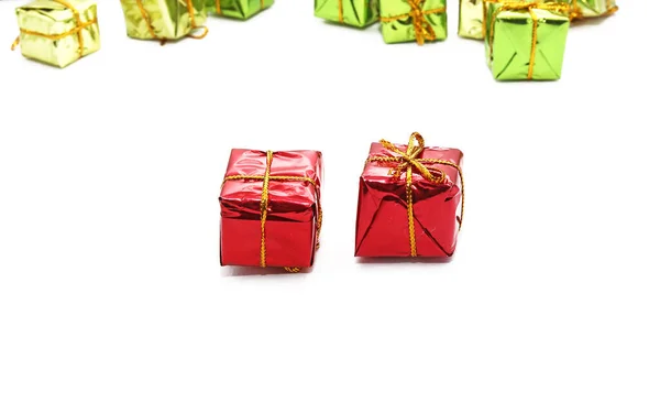 Cajas Regalo Navidad Sobre Fondos Blancos — Foto de Stock