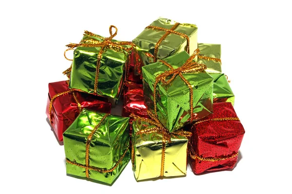 Conjunto Caja Regalo Aislado Fondos Blancos — Foto de Stock