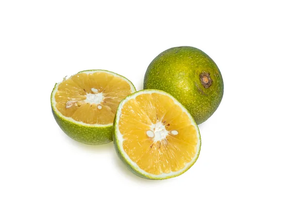 Frutta Fresca Mausambi Calce Dolce Isolata Fondo Bianco — Foto Stock