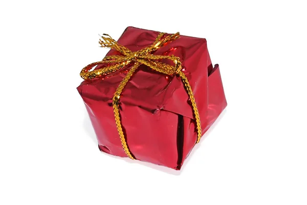 Pequeña Caja Regalo Roja Hecha Mano — Foto de Stock