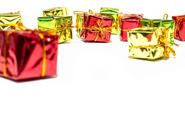 Beyaz Arka Planda Noel Hediyesi Kutuları — Stok fotoğraf