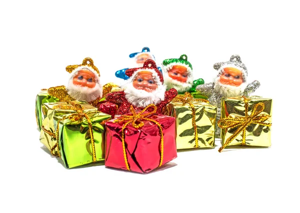 Santa Claus Gifts White Backgrounds — Stock Photo, Image