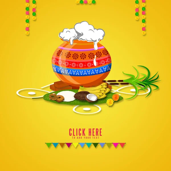 Illustration Von Happy Pongal Holiday Harvest Festival Von Tamil Nadu — Stockfoto
