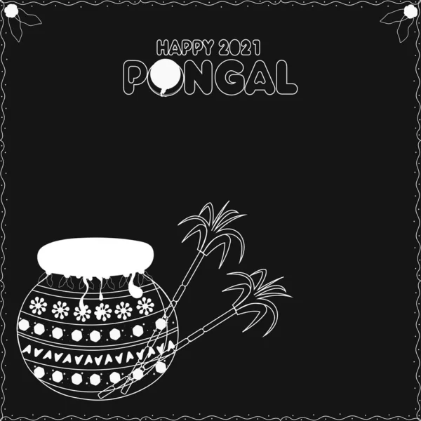 南インドフェスティバル Happy Pongal Background Template Design — ストックベクタ