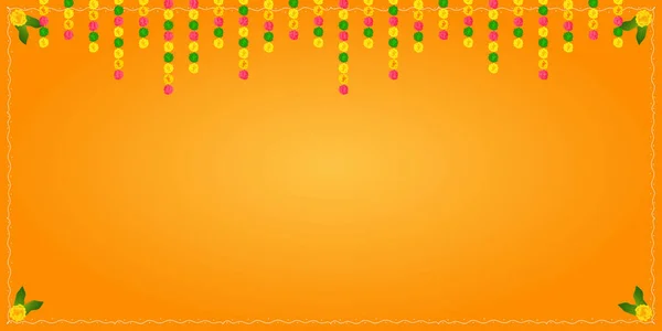 Illustration Blomma Garland Dekoration Toran För Happy Diwali Pongal Och — Stock vektor