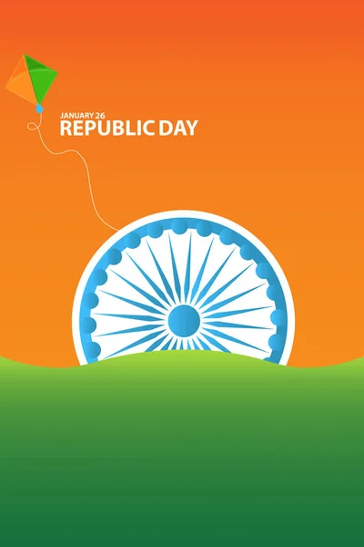Концепция Дня Республики Индия Текстом Января Плакат Празднования Дня Республики — стоковый вектор