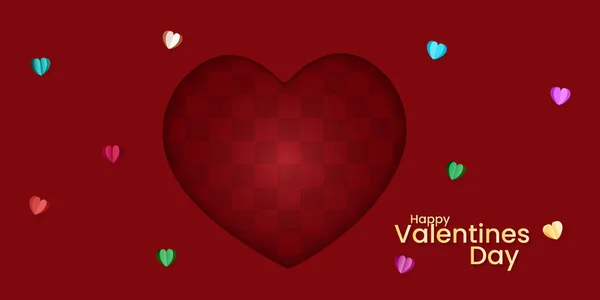 Feliz Día San Valentín Fondo Con Corazón Cartel Banner Tarjetas — Vector de stock