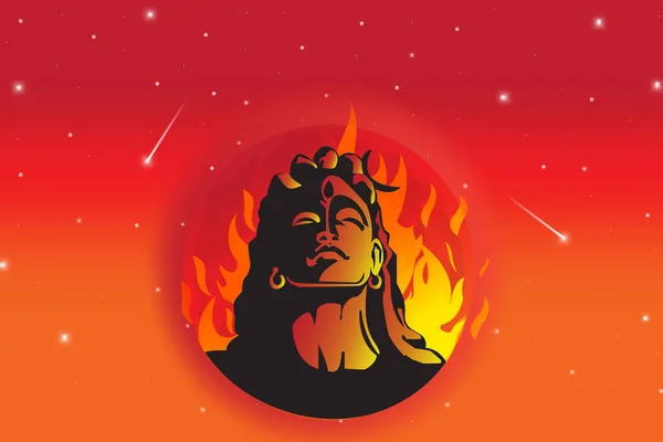 Ilustração Feliz Festival Hindu Maha Shivaratri Celebrar Senhor Shiva — Vetor de Stock