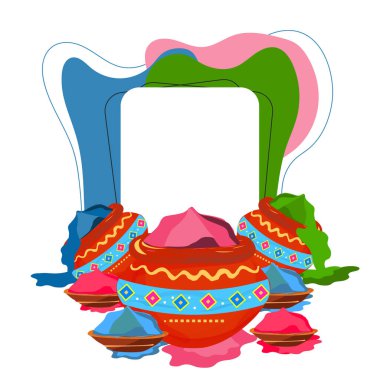 Mutlu Holi Hint Hint Hint renk festivali Renkli tozlarla karşılanıyor