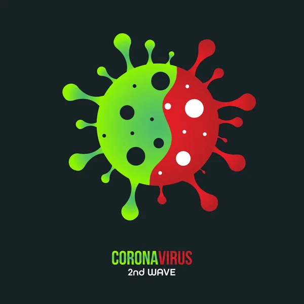 Deuxième Pire Vague Coronavirus — Image vectorielle