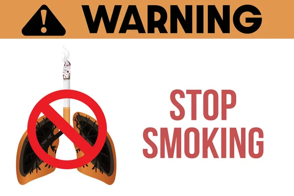Έννοια Της Προειδοποίησης Σταματήσει Κάπνισμα Σημάδι — Διανυσματικό Αρχείο