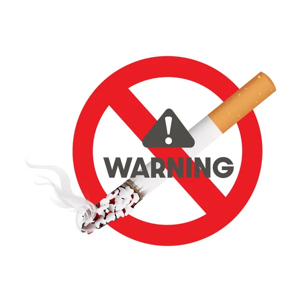 Conceito Aviso Não Fumar Sinal — Vetor de Stock