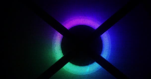 RGB Gaming PC Fan Sistema de resfriamento CPU em caso de computador. Ventiladores multicoloridos dentro do computador. — Vídeo de Stock