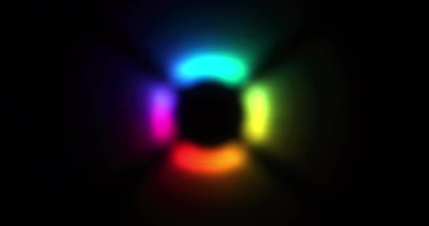Mehrfarbiges Neonlicht abstrakt verschwommener Hintergrund. — Stockvideo