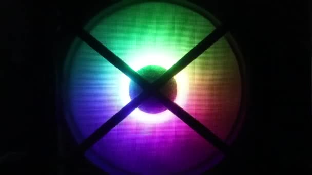 Área de trabalho PC Gaming and Cooling Fan CPU com LED multicolorido RGB. — Vídeo de Stock