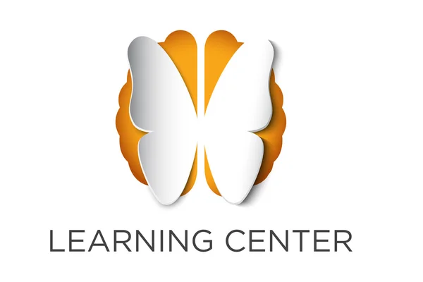 Vektör logo kesme ve kopyalama alanı metin kelebek ve beyin 