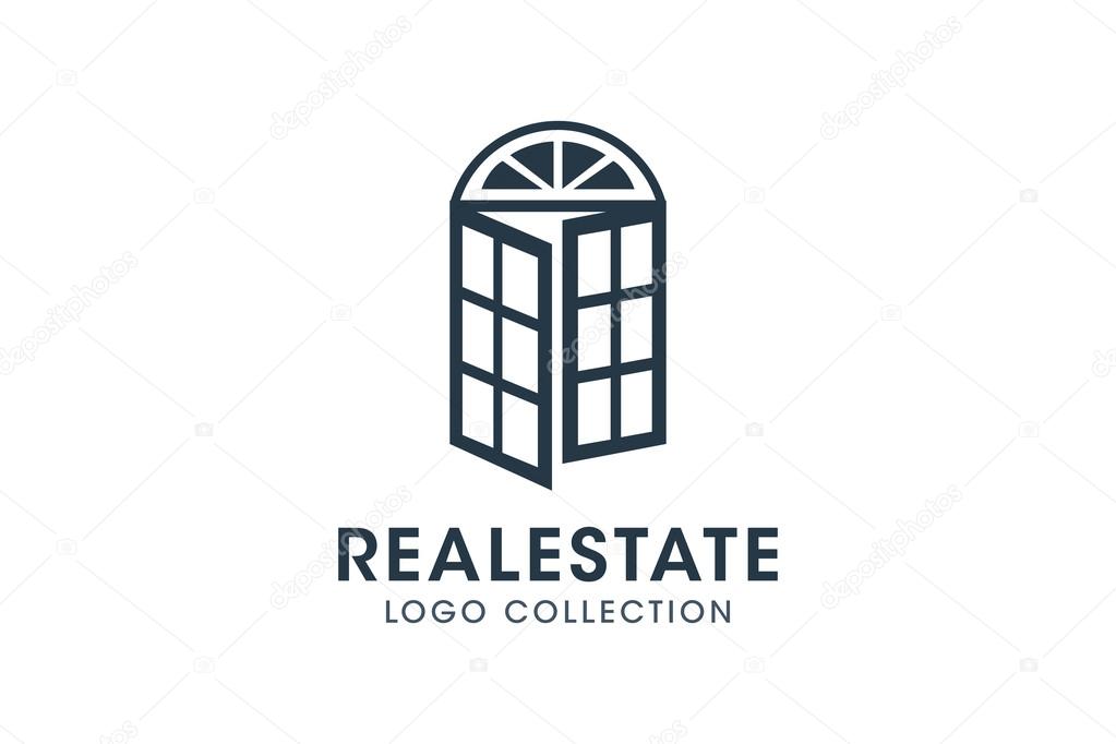 Windows And Doors Logo Bay Window Or Door Silhouette Real Estate