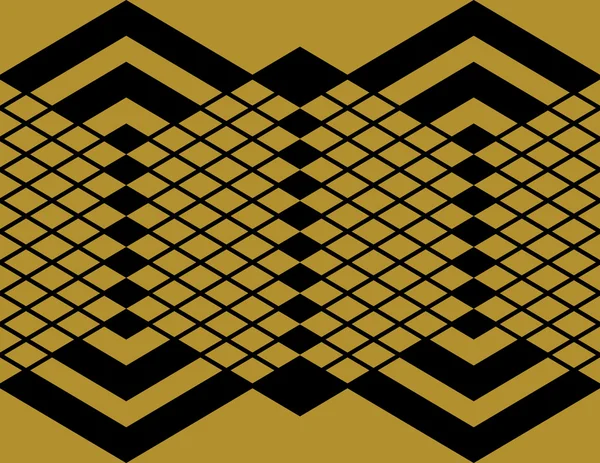 Sömlös diamond Aztec tapet bakgrund i guld och svart. Classic Mode vektor bakgrund. — Stock vektor
