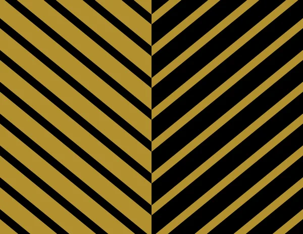 Seamless stripes chevron wallpaper background set in gold and black. Classic fashion vector backdrop. — Stock Vector