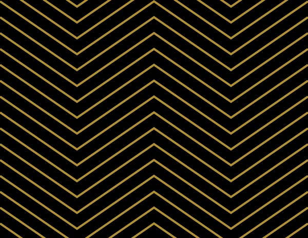 Bezešvé pruhy chevron tapety pozadí odehrává v zlaté a černé. Klasická móda vektorové pozadí. — Stockový vektor