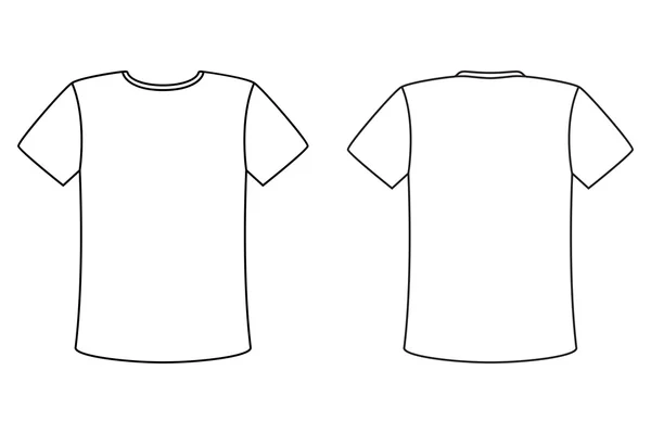 Plantilla de diseño de vectores de camiseta en blanco. Conjunto frontal y trasero simple para publicidad y colocación de logotipos . — Archivo Imágenes Vectoriales