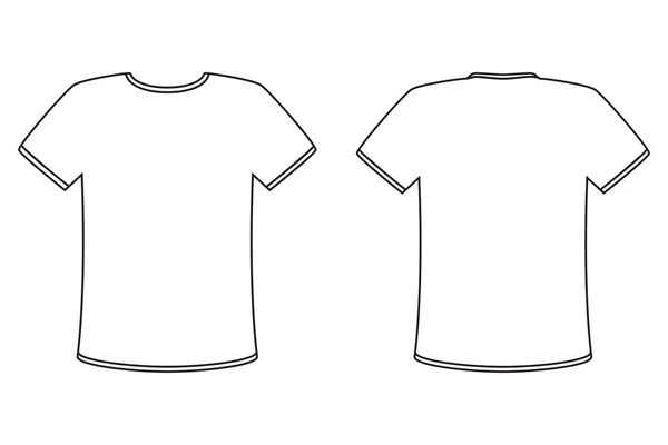 Plantilla de diseño de vectores de camiseta en blanco. Conjunto frontal y trasero simple para publicidad y colocación de logotipos . — Archivo Imágenes Vectoriales