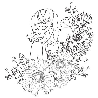 Woman Coloring Pages Free Vector Eps Cdr Ai Svg Vector Illustration Graphic Art