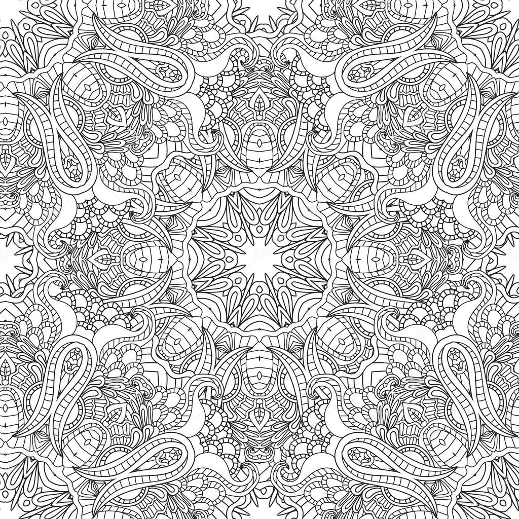 Disegni da colorare per adulti Decorativo a mano doodle disegnato natura ornamentale ricciolo impreciso Reticolo