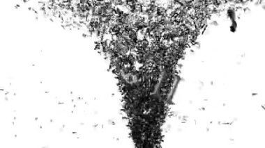 Tornado of black and white digits and math signs