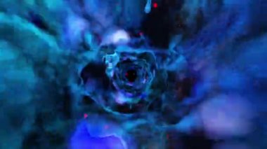 Uzayda mavi solucan deliği nde uçmak