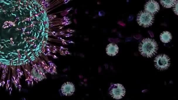 Вирусы под микроскопом . — стоковое видео