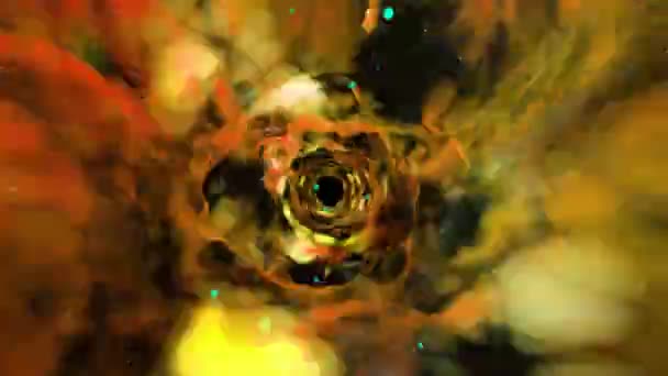 Voler à travers le vortex orange dans l'espace . 